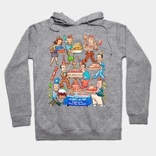 Celebrating christmas and new year Cartoon New A feast of fun. Served up by your film favorites. Retro Vintage Comic Hoodie